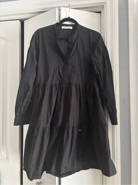 Samsoe Samsoe Black Tiered Long Sleeve Dress